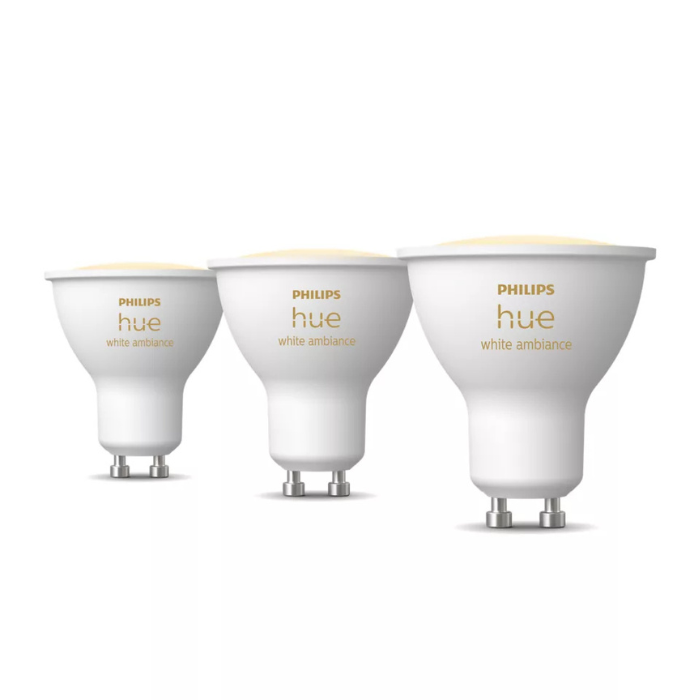 Philips Hue LED GU10 Spotlight | Smart White Ambience | 3 Pack